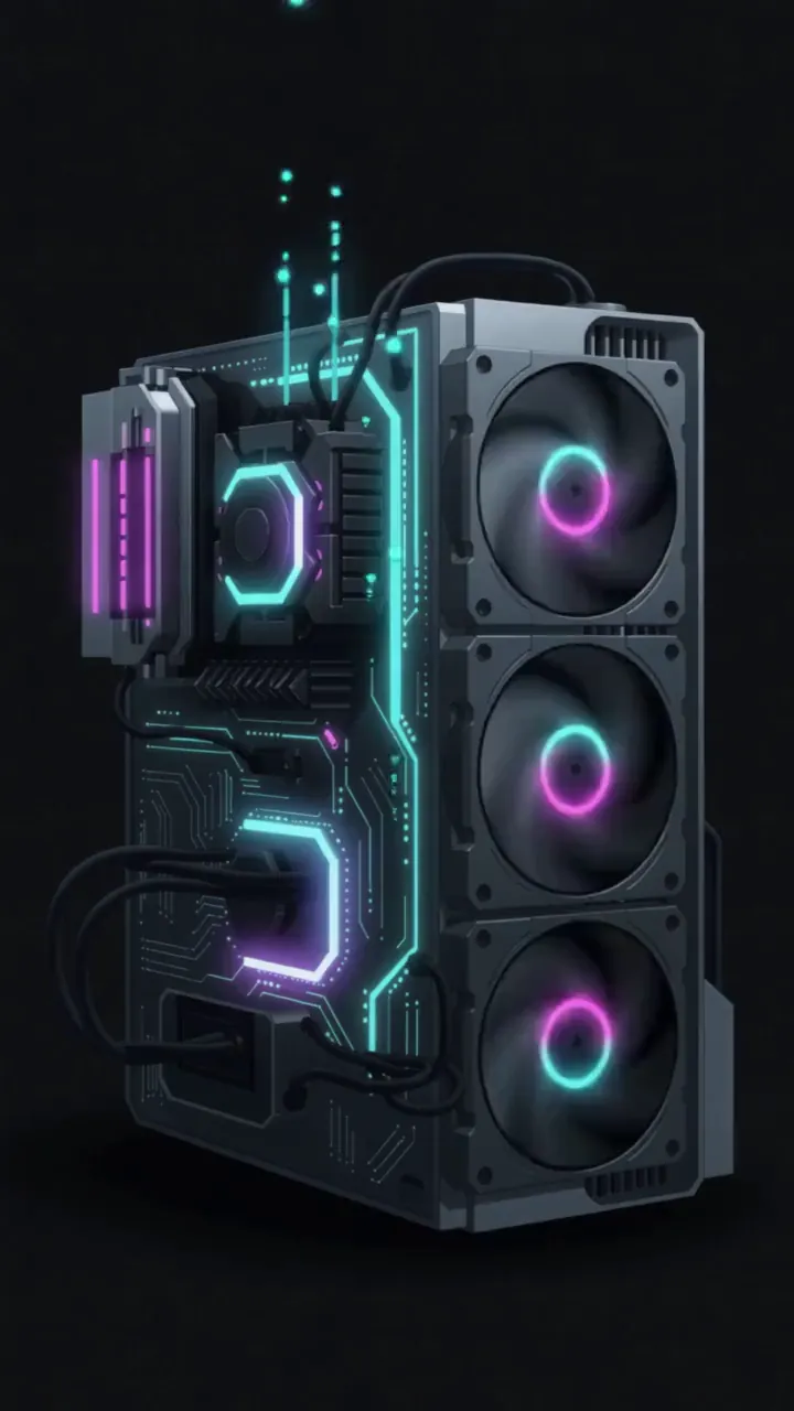 A neon mining rig